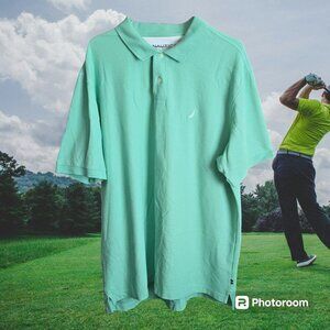 Men's Nautica True Deck Shirt Polo Size XL Short Sleeve Green
